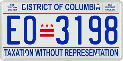 DC license plate EO3198