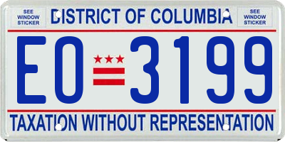 DC license plate EO3199