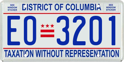 DC license plate EO3201
