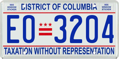 DC license plate EO3204