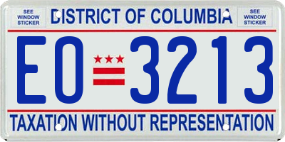 DC license plate EO3213