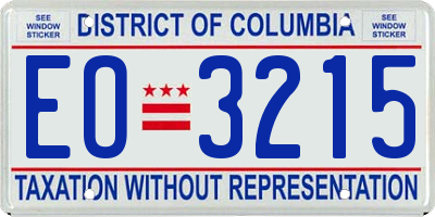 DC license plate EO3215