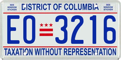 DC license plate EO3216