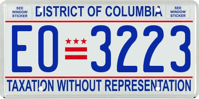 DC license plate EO3223