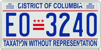 DC license plate EO3240