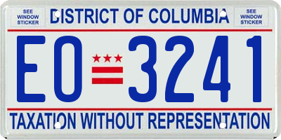 DC license plate EO3241