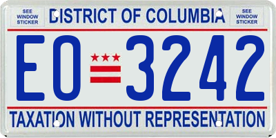 DC license plate EO3242