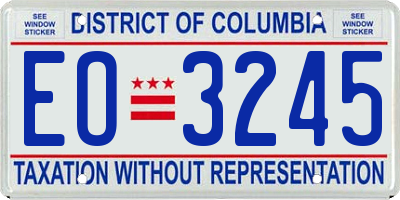 DC license plate EO3245