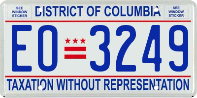 DC license plate EO3249