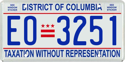 DC license plate EO3251