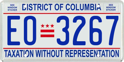 DC license plate EO3267