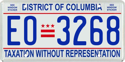 DC license plate EO3268