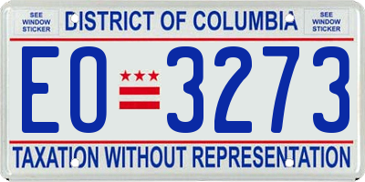 DC license plate EO3273