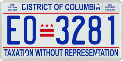 DC license plate EO3281