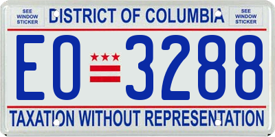DC license plate EO3288