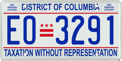 DC license plate EO3291