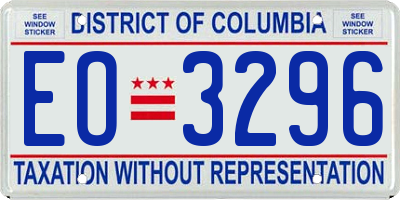 DC license plate EO3296
