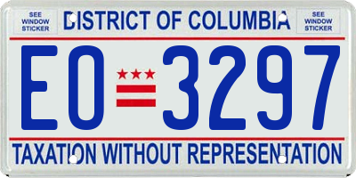 DC license plate EO3297