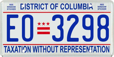 DC license plate EO3298