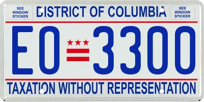 DC license plate EO3300
