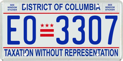 DC license plate EO3307