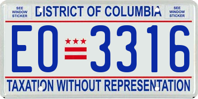DC license plate EO3316