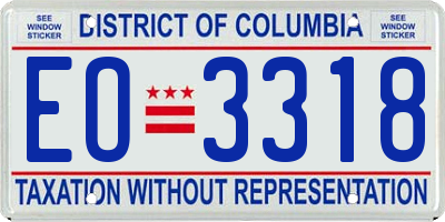 DC license plate EO3318