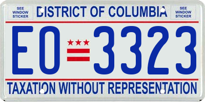 DC license plate EO3323