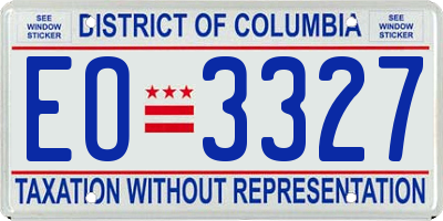 DC license plate EO3327