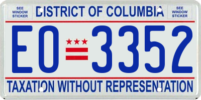 DC license plate EO3352