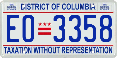 DC license plate EO3358