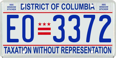 DC license plate EO3372