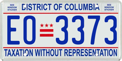 DC license plate EO3373