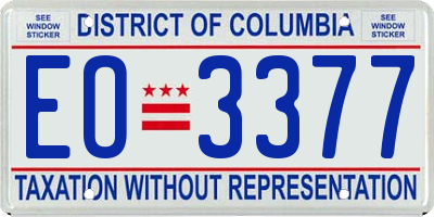 DC license plate EO3377