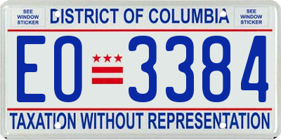 DC license plate EO3384