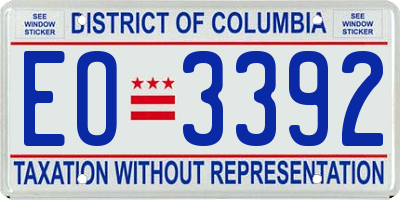 DC license plate EO3392