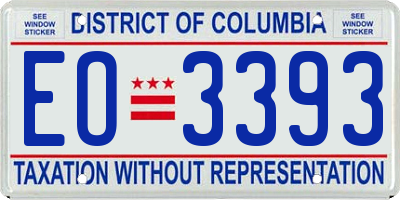 DC license plate EO3393