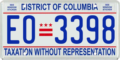 DC license plate EO3398
