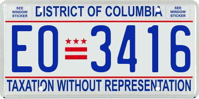 DC license plate EO3416