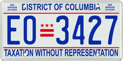 DC license plate EO3427