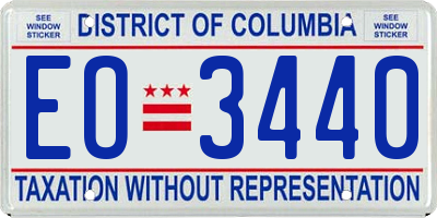 DC license plate EO3440