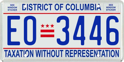 DC license plate EO3446