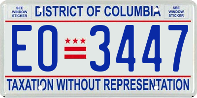 DC license plate EO3447