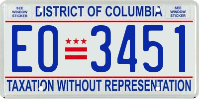 DC license plate EO3451
