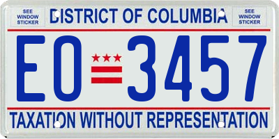 DC license plate EO3457