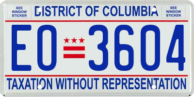 DC license plate EO3604
