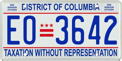 DC license plate EO3642