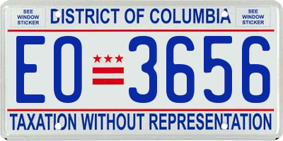 DC license plate EO3656