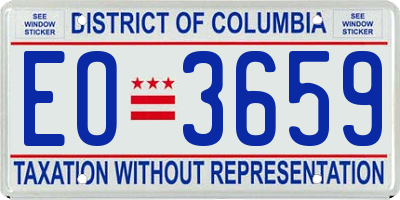 DC license plate EO3659