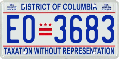 DC license plate EO3683
